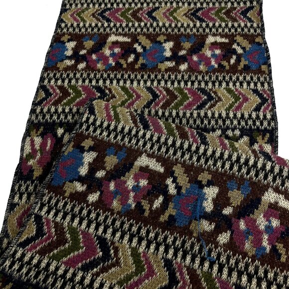 Missoni Orange Label Wool Mohair Floral Chevron Scarf 66" Long - Picture 2 of 3